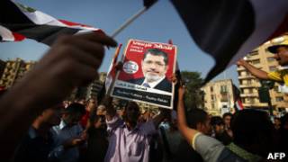 Aliados de Mohammed Mursi celebram vitória (Foto AFP)