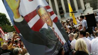 rotesto a favor da reforma da saúde, em Washington | Foto: Getty
