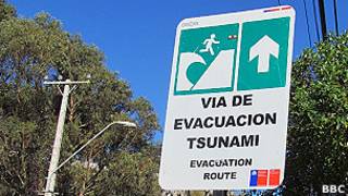 Aviso sobre tsunami no Chile | Crédito da foto: BBC