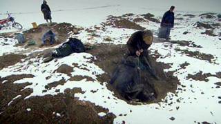 Mineros en Mongolia