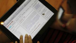 Интернет-страница на экране Ipad