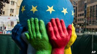 Globo con bandera de la eurozona