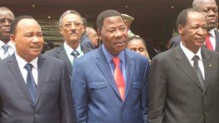 Shugaba Muhammadu Isoufou na Nijar da kuma shugaban Benin da Blaise Compaore na Burkina Faso