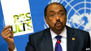 Глава UNAids Мишель Сидибе представляет результаты отчета