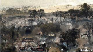 La costa de Tasmania después de los incendios