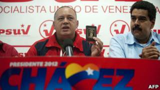 Diosdado Cabello y Nicolás Maduro