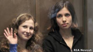 Miembros de la banda de punk Pussy Riot