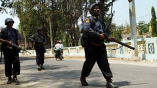 Police in Meikhtila after Riots
