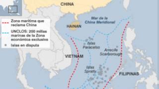 Mapa de los territorios en disputa en el Mar del Sur de China