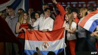 Celebração do partido colorado (Foto AFP)