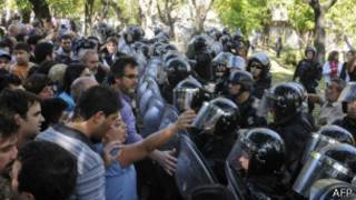 Protesto de médicos em Buenos Aires