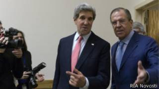 Лавров и Керри на встрече в Брюсселе