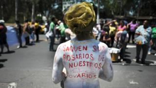 Manifestantes en El Salvador