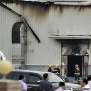 吉林德惠家禽加工廠屠宰場爆炸現場(新華社圖片3/6/2013)