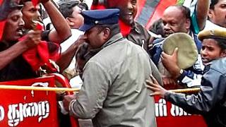 A protest against Sri Lanka officers in Kunnoor (file photo)