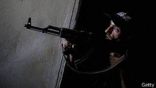 Rebelde en Aleppo