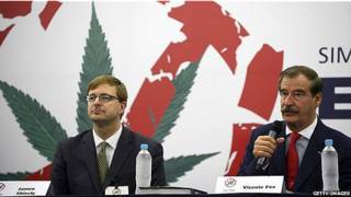 expresidente de México Vicente Fox y exejecutivo de Microsoft Jamen Shively en foro sobre drogas en Guanajuato