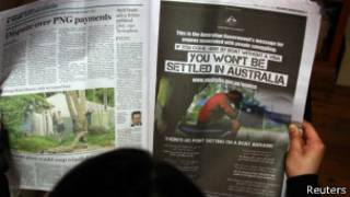 An advert on Australia asylum policy
