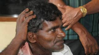 An injured person in Weliweriya
