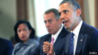 Obama em reunião com congressistas (Getty)