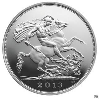 20鎊銀幣上將刻有聖喬治和龍的經典圖案。