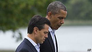 Presidentes Barack Obama de EE.UU. y Enrique Peña, de México