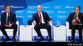 Владимир Путин, Франсуа Фийон (слева), Романо Проди