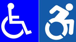 Símbolo tradicional e o novo, do grupo Accessible Icon Project