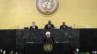 Hassan Rouhani discursa na ONU (foto: AP)