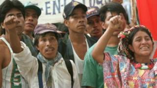 Protesa de indígenas guatemaltecos