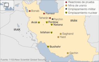 Mapa nuclear Irán
