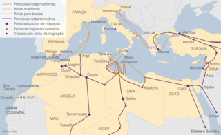 Rotas de imigração para a Europa