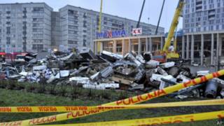 Латвия обвал супермаркета