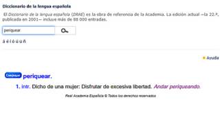 Definición de "periquear", según la RAE