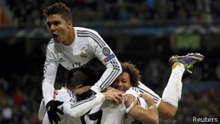 Jugadores del Real Madrid celebran
