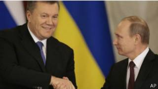 Putin and Yanukovych in a meeting in Moscow