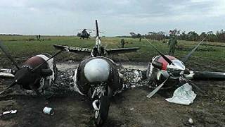 Foto de avioneta derribada inmovilizada publicada en @VladimirPadrino