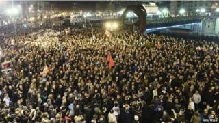 Марш в поддержку заключенных членов баскской сепаратистской организации ЭТА в Бильбао 11 января 2014 года