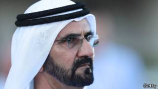DUBAI, UNITED ARAB EMIRATES - MARCH 09: Mohammed bin Rashid Al Maktoum looks on during Super Saturday at Meydan Racecourse on March 9, 2013 in Dubai, United Arab Emirates. (Photo by Neville Hopwood/Getty Images)