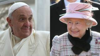 El papa Francisco y la reina Isabel