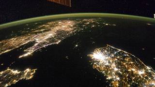 Foto de la península coreana tomada por la NASA
