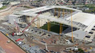 Vista aérea da Arena Corinthians em janeiro / Crédito da foto: Portal da Copa