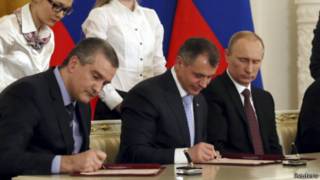 Подписание договора о присоединении Крыма к России (Кремль, 18 марта 2014 г.)
