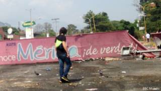 Cartel que da bienvenida en Mérida