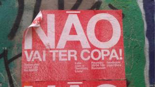 Cartaz de protesto (BBC)
