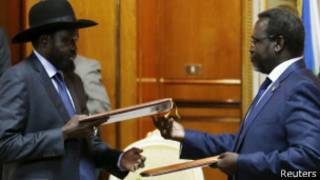 Prezida Kiir na Riek Machar