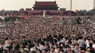天安门广场上的89民运学生