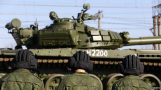 Российские танкисты на учениях