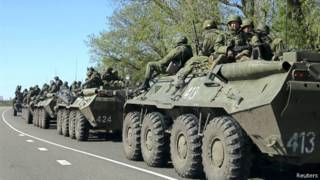 Российские солдаты на учениях