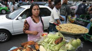 Vendedora ambulante en México